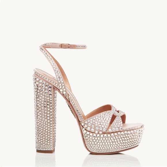 New AQUAZZURA Sinner Crystal Plateau 140 38 $2,495 - Picture 7 of 17